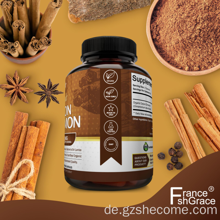 Ceylon -Zimt -Ergänzung Antioxidantes Zimtkapseln